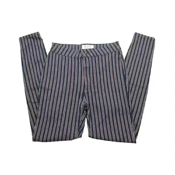 We The Free People Size 25 Red White Blue Striped USA Skinny Stretch Pants - Picture 1 of 7